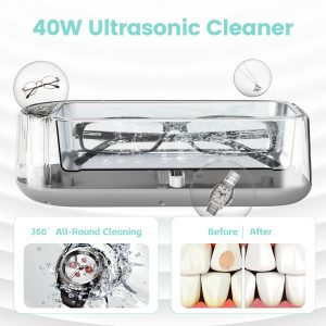 Ultrasonic Cleaner,40W 22Oz (640Ml) 48Khz Portable Professional Ultrasonic Cleaner Machine For Cleaning,Eyeglass, Watches,Dentures,Ring,Blade Razor