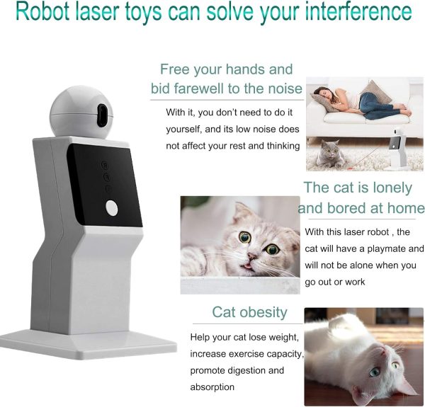 Lasocuhoo Cat Laser Toy Automatic, Random Moving Interactive Laser Cat Toy For Indoor Cats, Kittens, Cat Red Dot Exercising Toy, Fit For All Cats