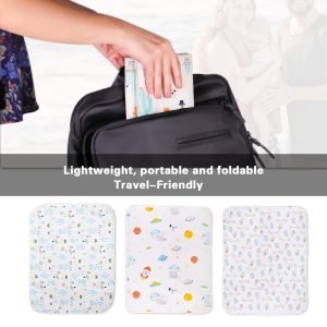 Baby Portable Changing Pad Waterproof Diaper Changing Mat Travel 3 Pack Washable Mattress Pad Reusable Under Pads Changing Pad Liners 22