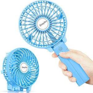 Easyacc Handheld Fan, 5000 Battery Portable Fan [7-35H Working Time] Usb Rechargeable, 4 Speed Cooling Personal Fan, Mini Hand Held Fan For Office Makeup Men Women Summer Outdoor Travel -Black