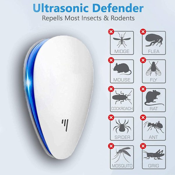 Ultrasonic Pest Repellent(6 Pack), 2024 Electronic Repeller Indoor Plug In For Mosquito, Spider, Mice, Ant, Insects, Roaches, Rodent, Non-Toxic, 100% Safe Humans & Pets Safe.