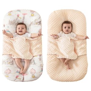 Baby Lounger - Baby Lounger For Newborn - Baby Lounger Pillow - Soft 100% Cotton - Baby Nest - Infant Lounger - Baby Pillow For Newborn - Newborn Lounger - Bassinet Mattress (Pale Pink)