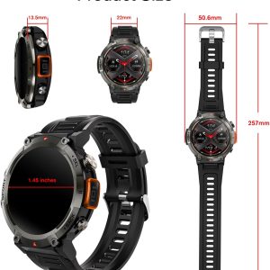 Smart Watches For Men Sports Watch With Led Flashlight 3Atm Waterproof 1.45