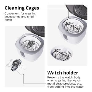 Ultrasonic Jewelry Cleaner, 25.4 Oz(750Ml) Ultrasonic Cleaner Machine With Digital Timer And 304 Stainless Steel Tank, Sonic Cleaner For Eyeglasses, Rings, Necklaces, Watch