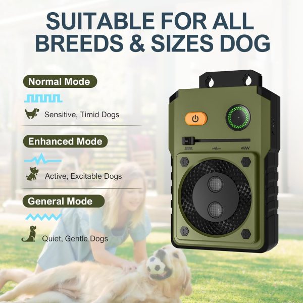 Anti Barking Device, 50Ft Ultrasonic Dog Barking Control Devices, Rechargeable Bark Deterrent Devices Bark Box For Outdoor/Indoor Dog Use, 3 Modes Dog Barking Silencer Safe For Dogs & People