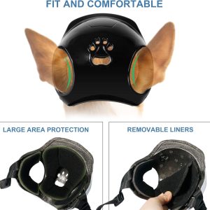 Dog Helmets For Small Dogs With Ear Holes, Hard Safety Pet Dog Hat For Puppy, Windproof Doggies Motorcycle Helmets For Outdoor Riding Hiking Cycling (Black, Small)