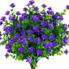 Klemoo Artificial Flowers Outdoor Uv Resistant Boxwood Plants Shrubs 4 Pack, Faux Plastic Greenery For Indoor Outside Hanging Planter Home Office Wedding Farmhouse Decor (Purple)
