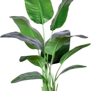 Haihong 2Packs 4Ft Artificial Bird Of Paradise Plant,Faux Palm Tree Potted Plant With Real Touch Leaves, Trees For Home Living Room Office Indoor Outdoor Decor(4 Ft-2Packs)