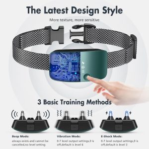 Nbju Bark Collar For Dogs,Rechargeable Anti Barking Training Collar With 7 Adjustable Sensitivity And Intensity Beep Vibration For Small Medium Large Dogs (Blackish