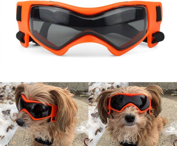 Dog Goggles Medium Breed, Dog Sunglasses Small Breed Dog Eye Sun Light Protection, Uv Protection Goggles For Dog With Adjustable Straps, Medium Black