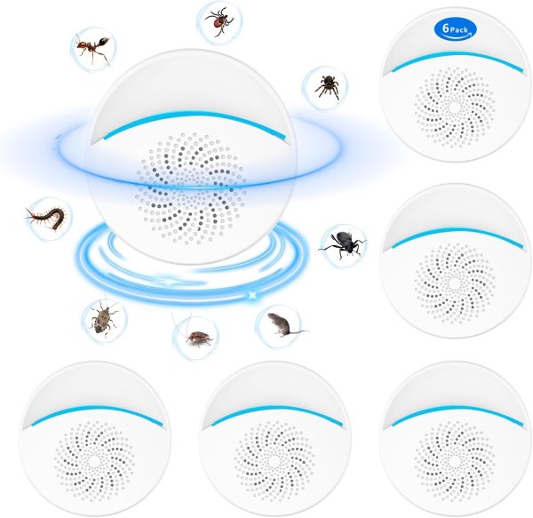 2024 Ultrasonic Pest Repeller, Indoor Pest Repellent 6 Packs, Electronic Plug In Pest Control For Roach, Ant, Rodent, Mouse, Bugs, Mosquito, Spider Repellent For House, Garage, Warehouse