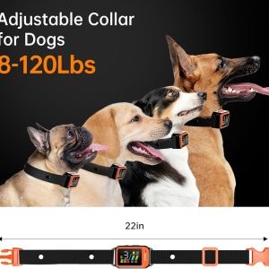 Akuvu Dog Bark Collar,Rechargeable Smart Barking Collar, Anti Bark Training Collar With Adjustable Sensitivity Beep Vibration Shock, Bark Shock Collar For Small Large Medium Dogs (Orange)