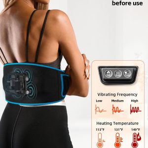 Shine Well Back Massager Belt Cordless, Red Light Therapy Massage Belt With 3 Heat Levels And Vibrating, Lower Back Massager Fsa Eligible,Battery Powered