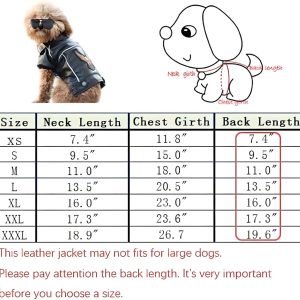 Niula Dog Winter Coat Pu Leather Motorcycle Jacket For Dog Pet Clothes Leather Jacket, Waterproof(S)