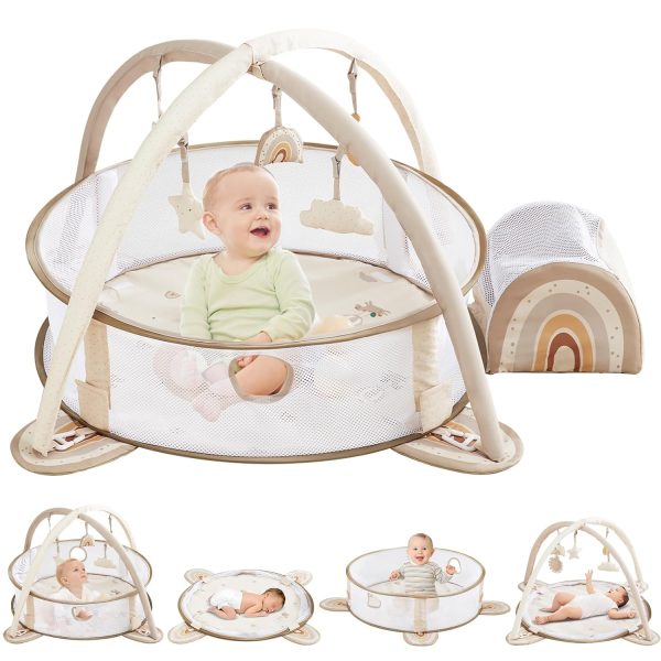 Beright Baby Gym, Baby Play Gym With Movable And Detachable Hoops, Baby Activity Center With Hanging Out Toys In Shape Of A Moon And Stars, Perfect Newborn Toys, Bear