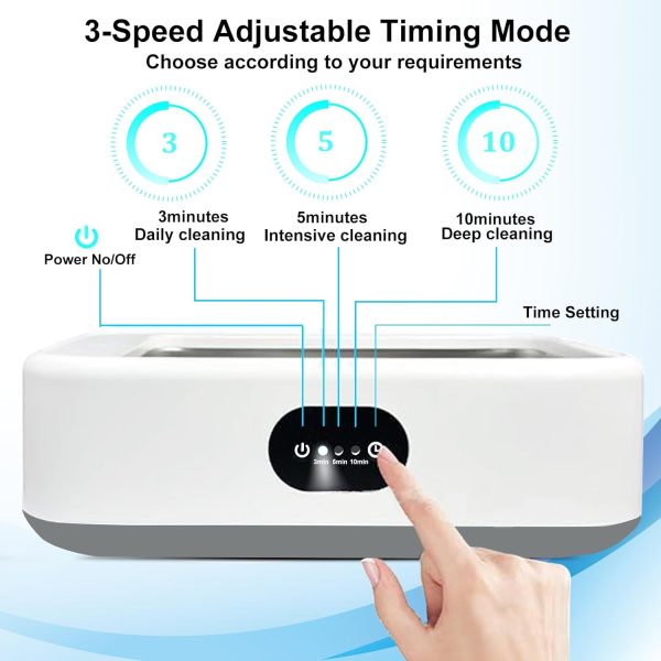 Professional Jewelry Cleaner Ultrasonic Machine - 40W 22Oz (640Ml) 49Khz Portable Ultrasonic Jewelry Cleaner For Eyeglasses, Watches, Dentures, Rings, Razors