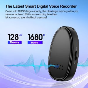 128Gb(1680 Hours) Magnetic Digital Voice Recorder With Ai-Triple Noise Reduction,Portable Audio Recorder Compatible With Smart Cell Phone/Pc Recording Device For Lectures,Meetings,Interviews,Black
