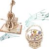 Rokr 3D Wooden Puzzles For Adults Music Box Bundle - Cello Music Box & Orrey Music Box, Unique Gift Hobby For Boys Girls Family