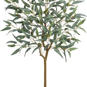 Briful 5Ft Tree Plant Eucalyptus Tree Artificial Plants In Black Pot, Realistic Silk Potted Floor Plants Large Plants For Home Decor Indoor Outdoor Patio Office