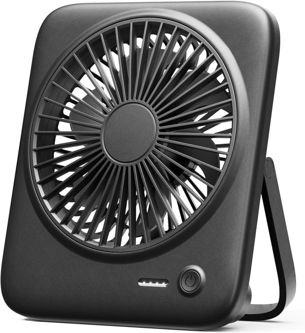 Otlonpe Desk Fan Portable Fan Rechargeable,4000Mah Battery Operated Personal Fan,Small Silent Table Fan Travel Fan With Power Bank,4 Speeds Desktop Fan For Bedroom Home Office Outdoor (Black)