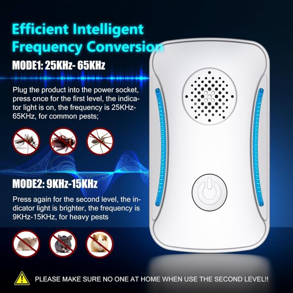 6 Packs Ultrasonic Pest Repeller, Indoor Ultrasonic Repellent For Roach, Rodent, Mouse, Bugs, Mosquito, Mice, Spider, Electronic Plug In Pest Control For Home Kitchen Office Warehouse Hotel