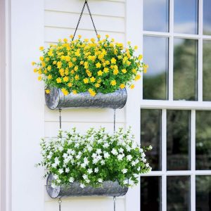 Artbloom 6 Bundles Outdoor Artificial Flowers Uv Resistant Boxwood Plants, Faux Plastic Greenery For Indoor Outside Hanging Plants Garden Porch Window Box Home Wedding Farmhouse Decor (Yellow)