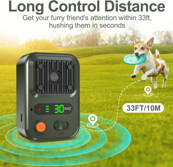 Anti Barking Devices, Auto Dog Bark Deterrent Devices With 3 Levels, Rechargeable Dog Silencer Sonic Barking Deterrent, Barking Box Barking Control Devices Indoor/Outdoor Safe For Dog & People