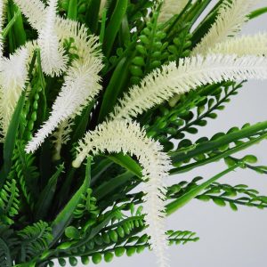 Handic 8Pcs Outdoor Artificial Flowers Flowers Plants Plastic Flowers For Outdoor Uv Resistant Faux Flower (White)