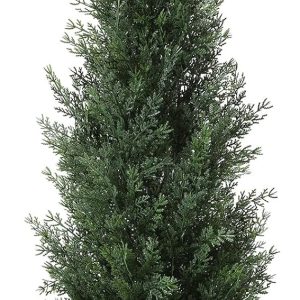 Laiwot 3Ft Artificial Cedar Topiary Trees For Outdoors Potted Cypress Trees Faux Evergreen Plants For Home Porch Decor Set Of 2