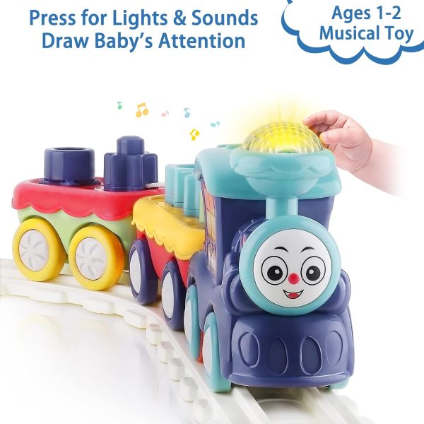 Iplay, Ilearn Toddler Musical Train Set Toys, Kids First Electric Railway Tracks Playset, Baby Choo Choo Train W/Learning Blocks, Birthday Gifts For 12 18 Month 1 2 3 4 Year Old Boy Girl Infant Child
