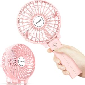 Easyacc Handheld Fan, 5000 Battery Portable Fan [7-35H Working Time] Usb Rechargeable, 4 Speed Cooling Personal Fan, Mini Hand Held Fan For Office Makeup Men Women Summer Outdoor Travel -Black