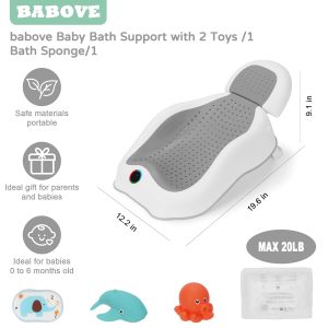 Baby Bath Support | Newborn Bathtub With Thermometer Collapsible Baby Bathtub Baby Bather, Baby Tubs For Baby Tubs For Newborn Essentials Must Haves-Baby Tub (Gray)