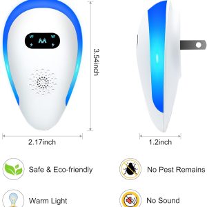 Ultrasonic Pest Repeller, Indoor Pest Control For Mosquito, Mouse, Cockroach, Bug, Roach, Electronic Plug-In Insect Repellent For House, Garages, Warehouses, Offices, Hotel,6 Pack