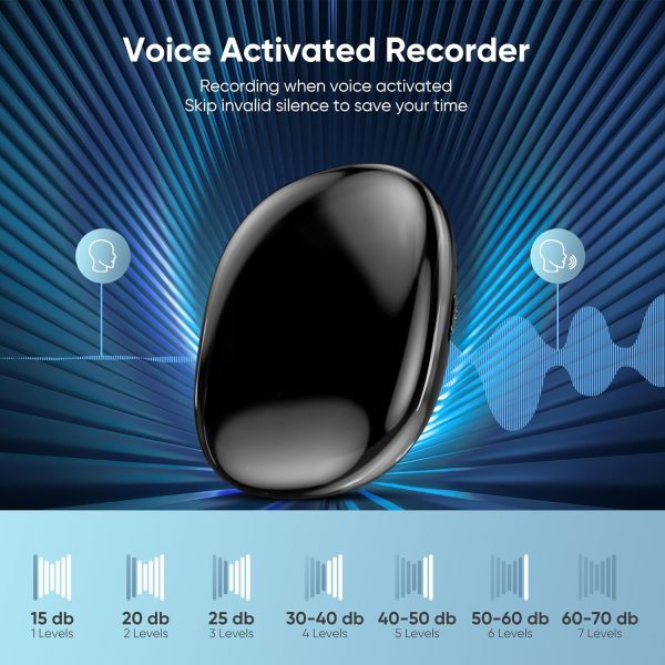 Voice Recorder 128G(1600 Hour),Magnetic Voice Activated Recorder Smart Recording Device With Playback,Noise Canceling,70 Hours Continuous Portable Audio Recorders For Work,Lectures,Meetings,Interviews