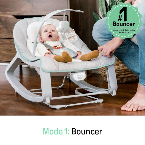 Ingenuity Keep Cozy 3-In-1 Grow With Me Vibrating Baby Bouncer, Seat & Infant To Toddler Rocker, Vibrations & -Toy Bar, 0-30 Months Up To 40 Lbs (Weaver)