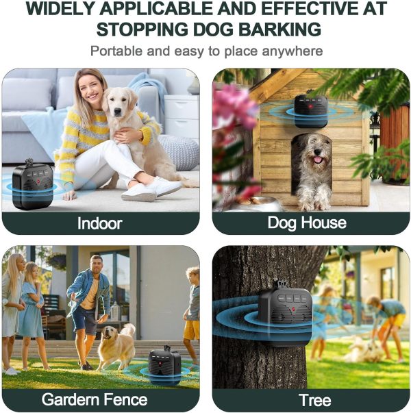 [2024 Release] Anti Barking Device For Dogs - Dog Bark Deterrent Device | Rechargeable Ultrasonic Bark Box - Dog Barking Silencer Safe & Effective Indoor/Outdoor Stops Bad Behavior