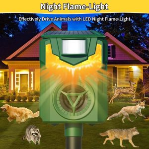 Ultrasonic Animal Repellent, Cat Deterrent Outdoor, 2024 Flame Light Animal Repellent For Garden, Solar Animal Repeller With Motion Sensor, Repel Dogs Bird Skunk Rabbit Squirrels Deer For Yard