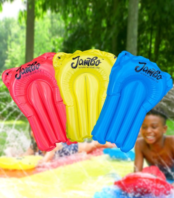 Jambo Premium Triple Slip Splash And Slide With Bodyboards (Updated Model), Water Slide With Advanced 3-Way Water Sprinkler System, Backyard Waterslide Outdoor Water Toys N Slides For Kids
