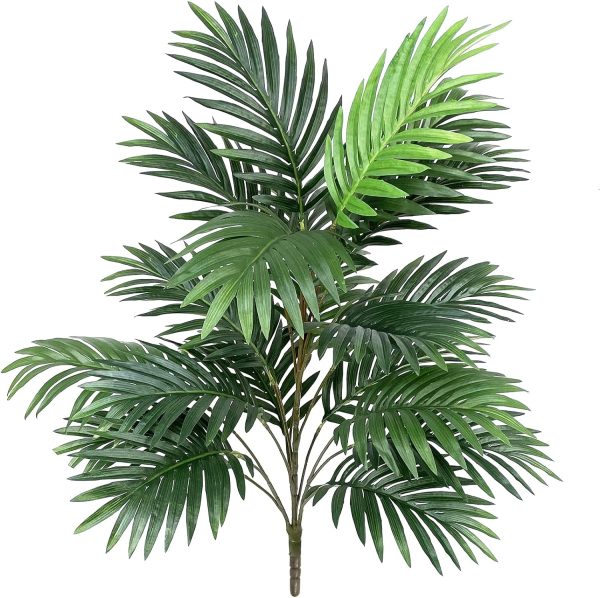 Artificial Palm Tree 30" Tall Uv Resistant Tropical Areca Faux Plants Monstera Leaves Floral Arrangement Safari Leaves Party Suppliers Decorations