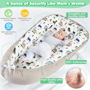 Urmywo Baby Lounger - Baby Lounger For Newborn, Breathable & Soft Baby Nest Cover Co Sleeper For Baby 0-24 Months, Babies Essentials Gifts, Portable Infant Lounger Baby Floor Seat For Home And Travel
