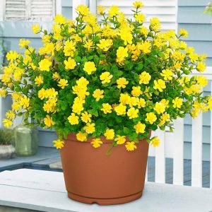Martine Mall 8 Bundles Artificial Plants Outdoor, Artificial Flowers For Outdoors Plants Outdoor Uv Resistant Outdoor Flowers For Outside Porch Window Box Garden Home Decor (Green)