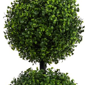 Nearly Natural 3Ft. Artificial Triple Ball Boxwood Topiary Tree (Indoor/Outdoor) T2021, Green