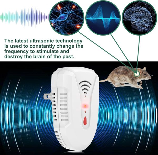 Ultrasonic Pest Repeller 6 Packs, Mouse Repellent Indoor Ultrasonic Plug In, Insect Rodent Repellent For House, Pest For Bugs Roaches Insects Mice Spiders Mosquitoes Flies Cockroach