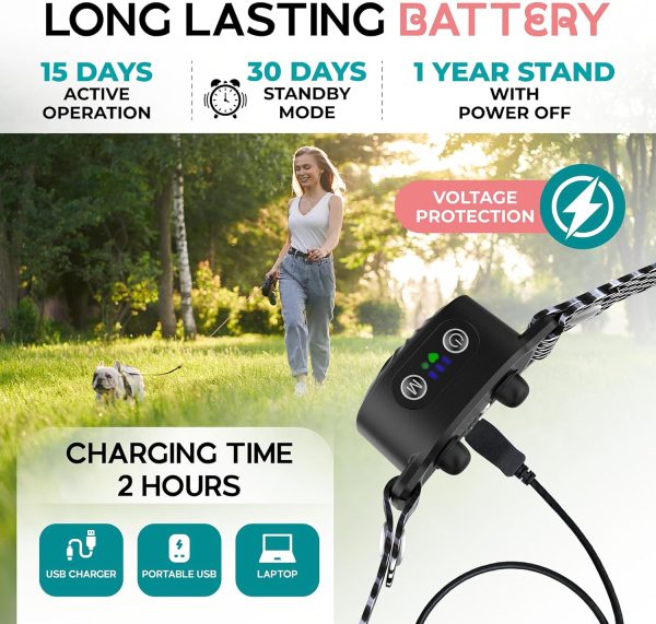 Bark Collar For Small/Medium Dogs, No Shock Anti Bark Collar, Rechargeable Anti Barking Collar W/2 Vibration & Beep Modes, Waterproof Shockless Smart Dog Stop Barking Control Device (Black)