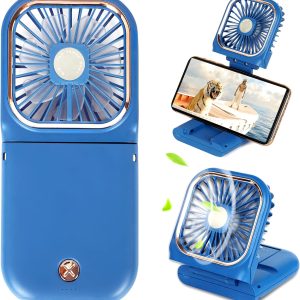 Portable Mini Fan Small Battery Operated Fan 5 In 1 As Power Bank,Phone Holder,Handheld Fan,Desk Fan, Usb Rechargeable Personal Hand Fans,3000 Mah Power Bank,3 Speed Adjustable, Neck Lanyard, White