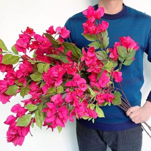 Pack Of 8 Artificial Flowers Stems Silk Bougainvillea Branches For Wedding Centerpieces, Table Runner, Indoor & Outdoor Decoration - 30 Inch (Fuchsia) 1