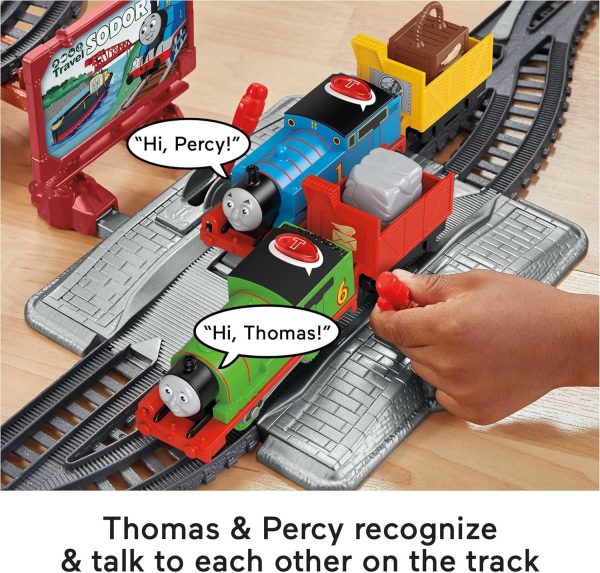 Thomas & Friends Toy Train Set Talking Thomas And Percy Motorized Engines With Track For Preschool Kids Ages 3+ Years (Amazon Exclusive)