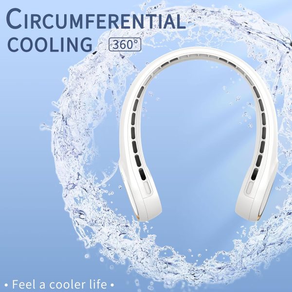 Frsara Neck Fan, Portable Strong Wind, Adjustable, 360° Cooling, Super Quiet, No Blade Design, No Hair Twisting, Even Air Volume On Both Sides, Non-Slip Material, Short Charging, Long Use Time
