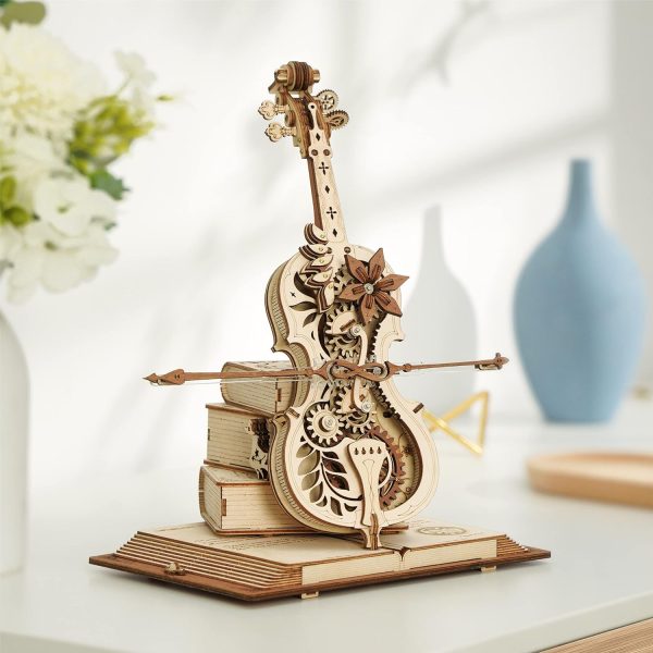 Rokr 3D Wooden Puzzles For Adults Music Box Bundle - Cello Music Box & Orrey Music Box, Unique Gift Hobby For Boys Girls Family