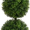 Nearly Natural 3Ft. Artificial Triple Ball Boxwood Topiary Tree (Indoor/Outdoor) T2021, Green
